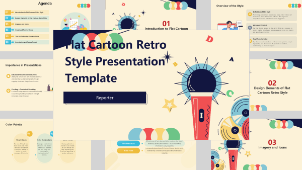 Flat Cartoon Retro Style Presentation Template