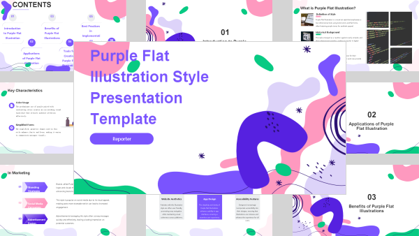 Purple Flat Illustration Style Presentation Template