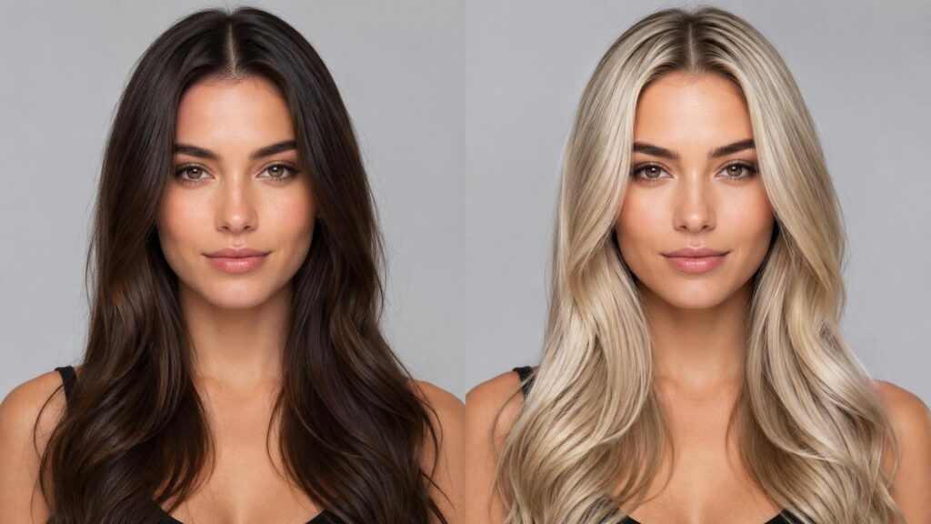 before-after-platinum-blonde-split