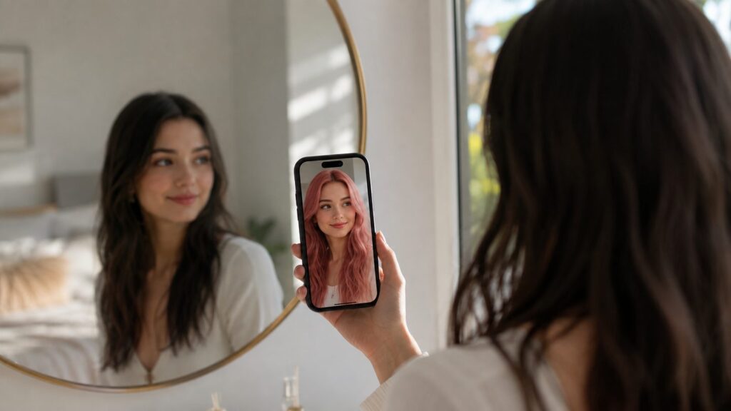 ai-hair-color-preview-phone-mirror
