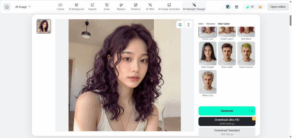 insmind-ai-hairstyle-changer