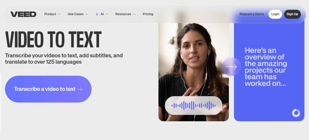 Veed.io: Edit, Caption, and Transcribe All in One Creative Suite