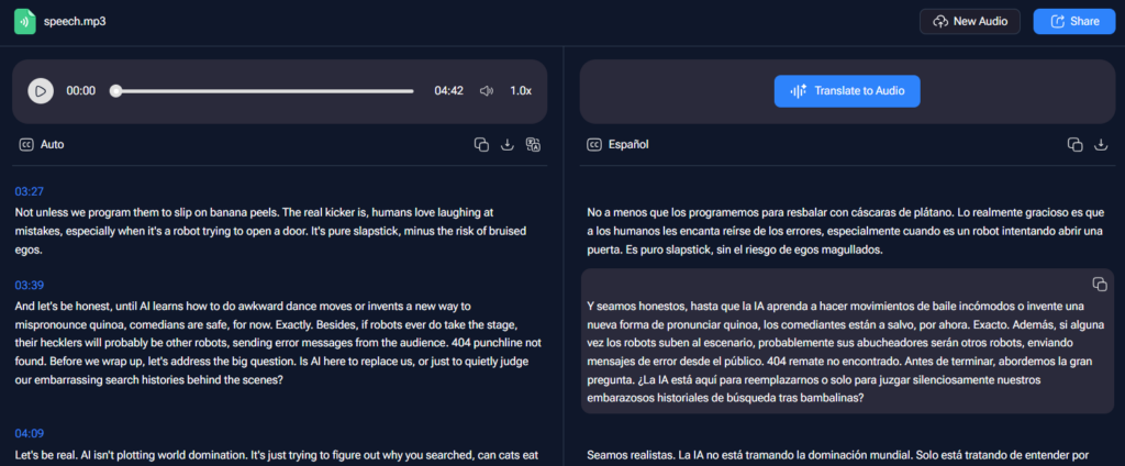 Step 3: Generate timestamped transcription