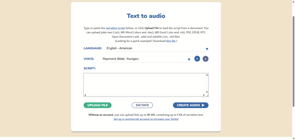 Narakeet – Bulk PDF to Audio Conversion