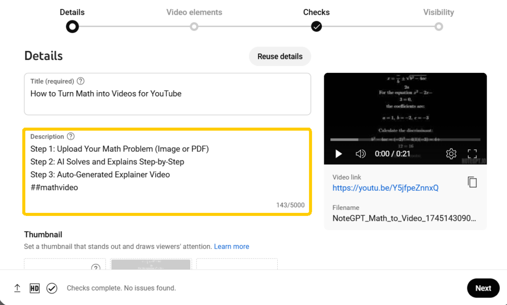 Best Practices for Uploading Math Videos to YouTube
