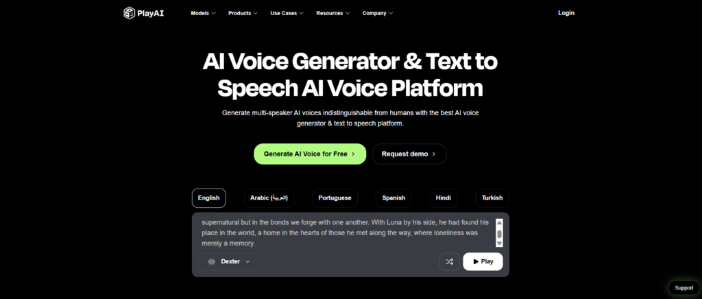Play.ht – Customizable Voices for Every Video Style