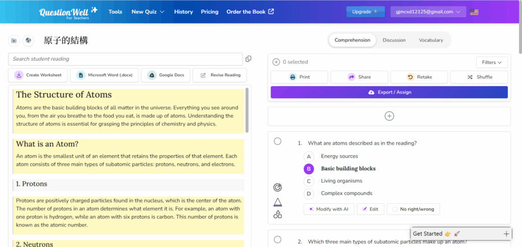QuestionWell – Flexible Question Types for Higher-Order Learning