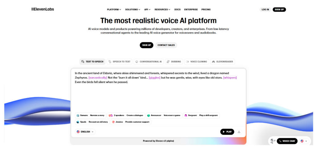 ElevenLabs – The Most Human-Like AI Voice Generator