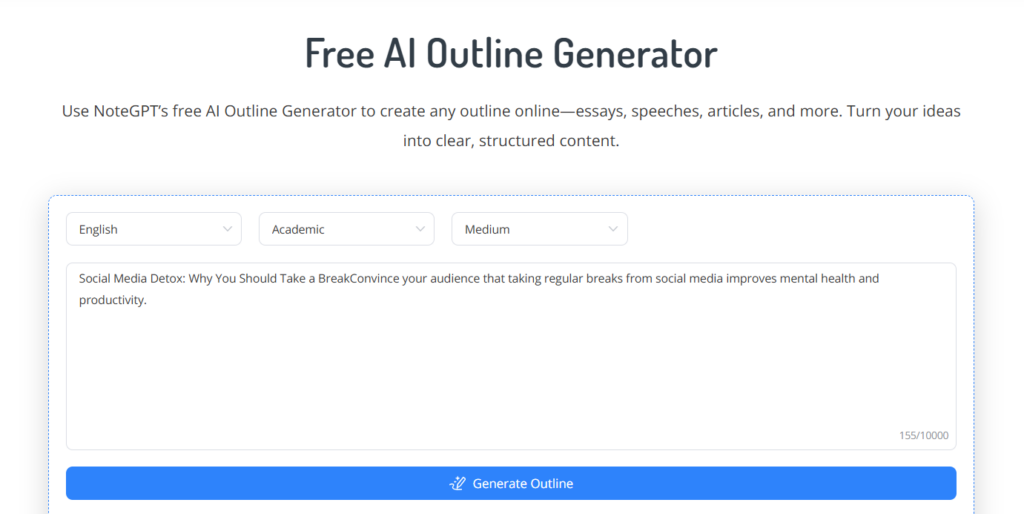 Generate the Paper Outline