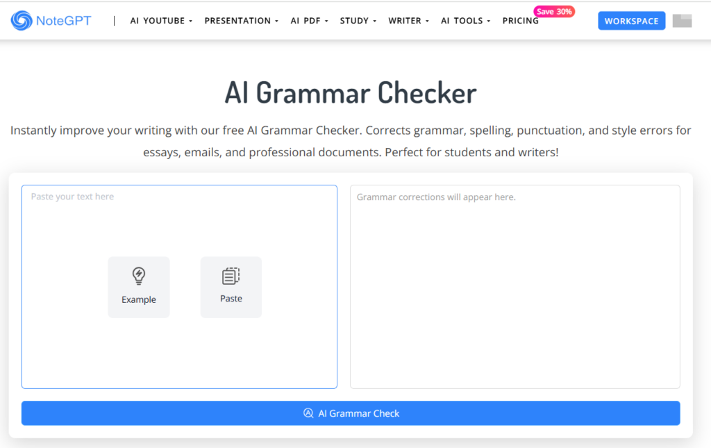 NoteGPT Grammar Checker – Best for Essays, Totally Free