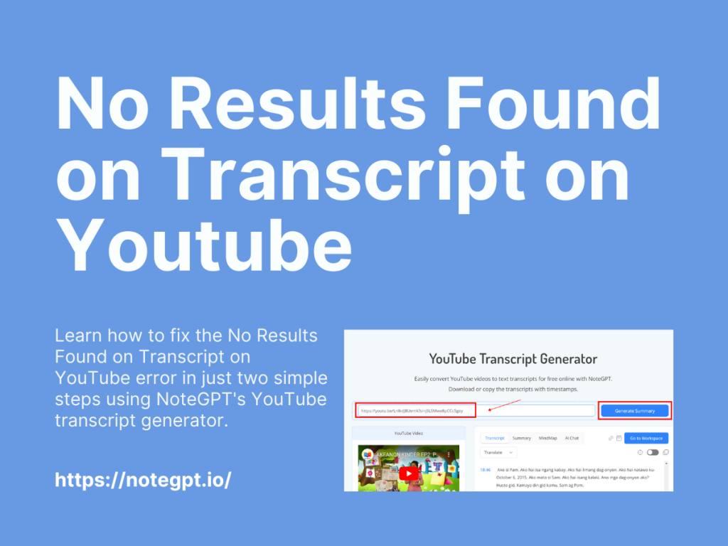 How to Fix No Results Found on Transcript on YouTube:A Simple 2-Step Guide
