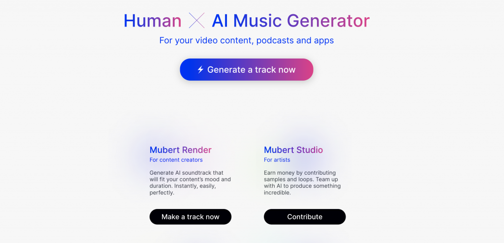 Mubert:For your video content, podcasts and apps - NoteGPT