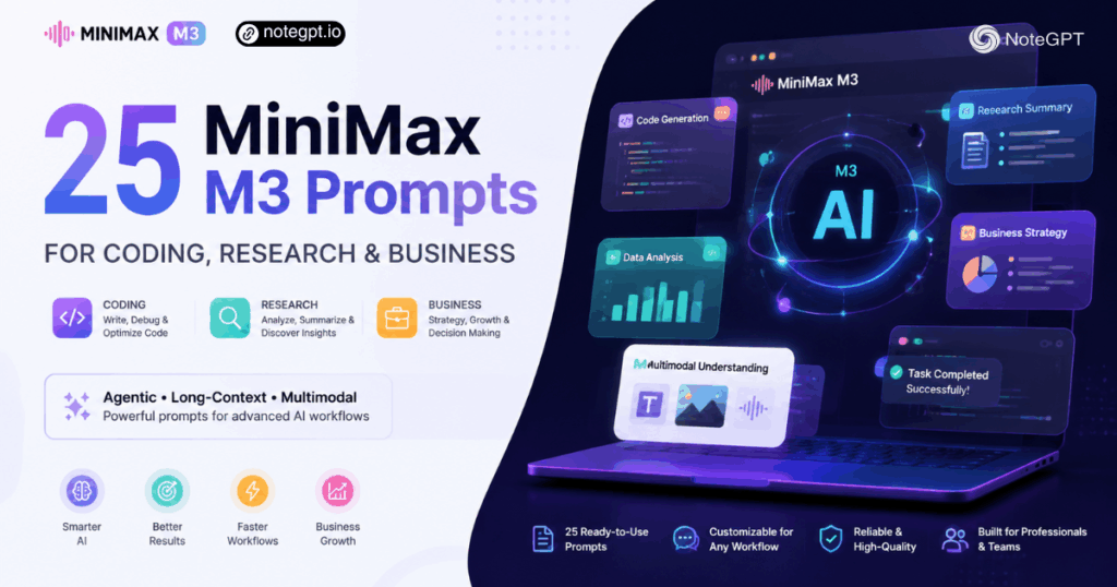 25 MiniMax M3 Prompts for Coding, Research & Business