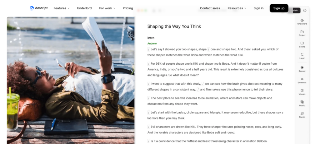 Descript Audio Editing