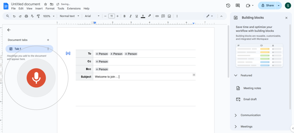 Google Docs-Voice Typing