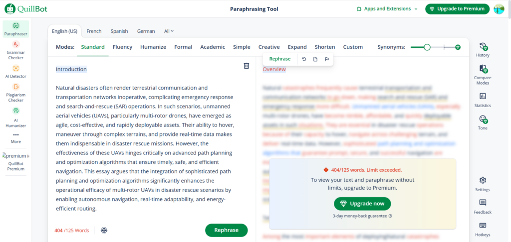 QuillBot – Rewriting and Summarizing Assistant