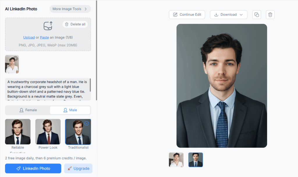 NoteGPT free AI LinkedIn photo generator