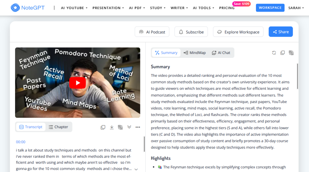 NoteGPT Video Scripts & Summary