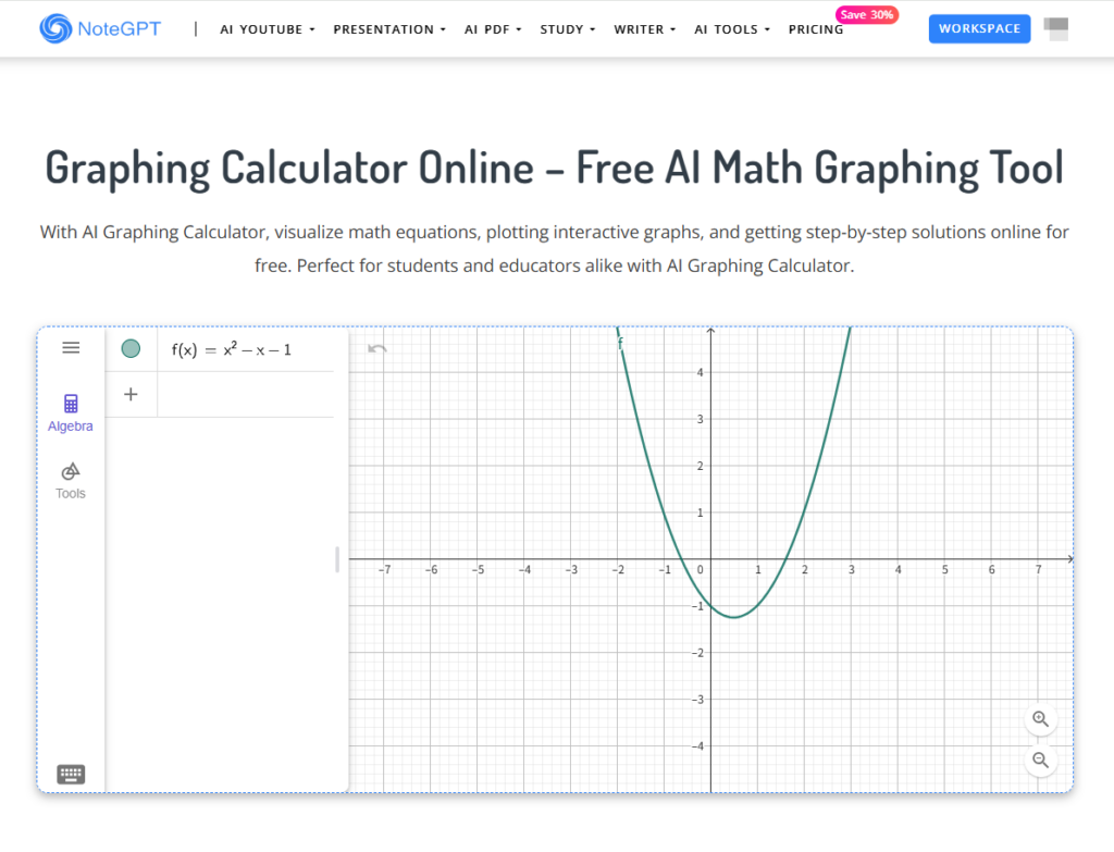 NoteGPT Graphing Calculator