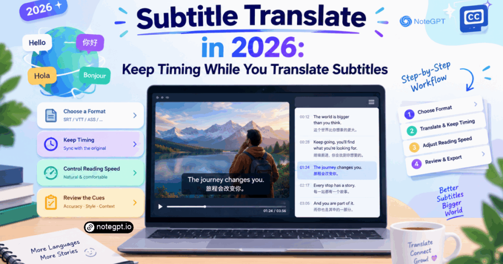 Subtitle Translate in 2026: Keep Timing While You Translate Subtitles