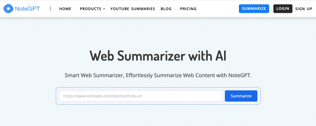 Web Summarizer with AI - NoteGPT