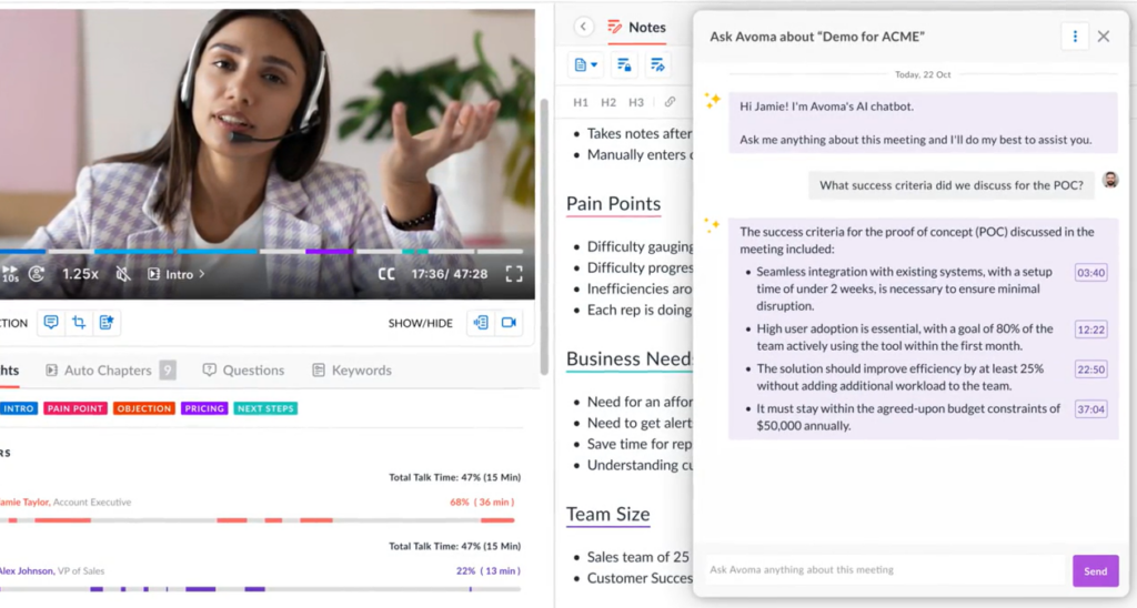 Avoma – AI Meeting Assistant for Sales Teams and Beyond