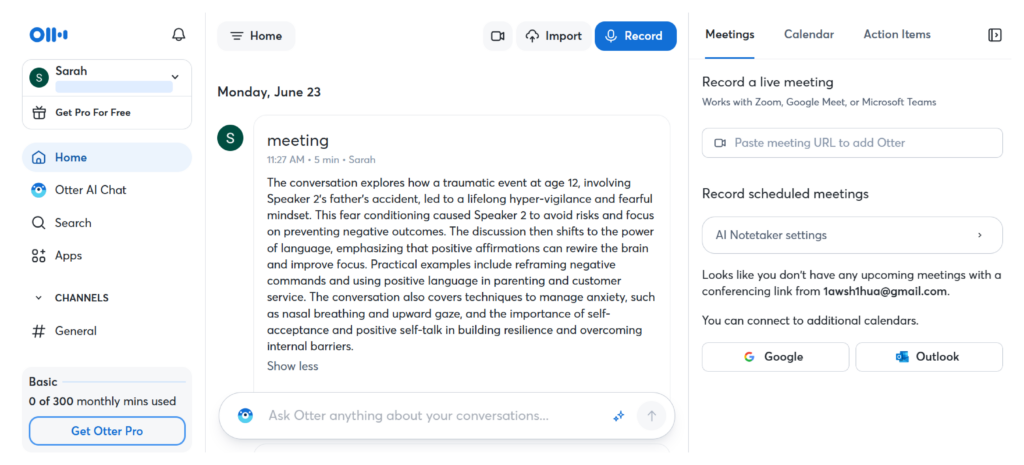 Otter.ai — High Accuracy with Real-Time Transcription