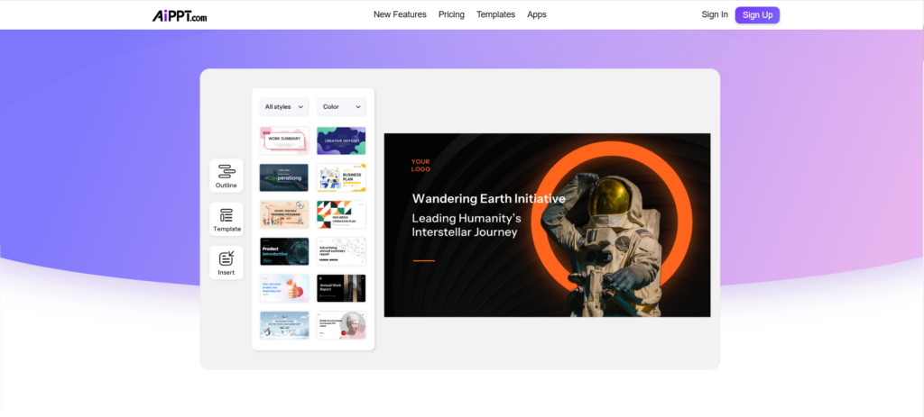 AiPPT – Best for Quick, No-Frills Conversion