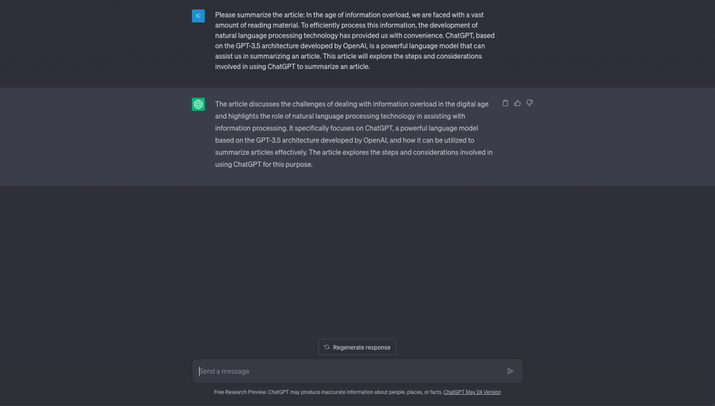 guide ChatGPT towards generating a summary - NoteGPT
