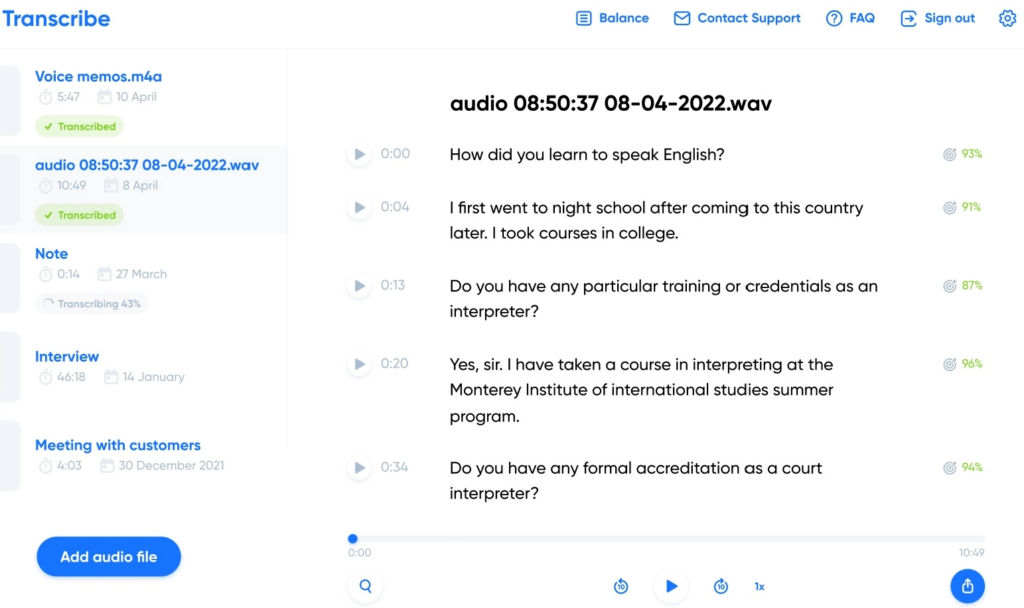 Transcribe – Fast & Accurate Audio to Text Conversion​