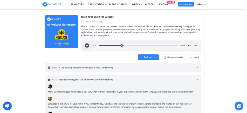 NoteGPT — The All-in-One AI Podcast Studio