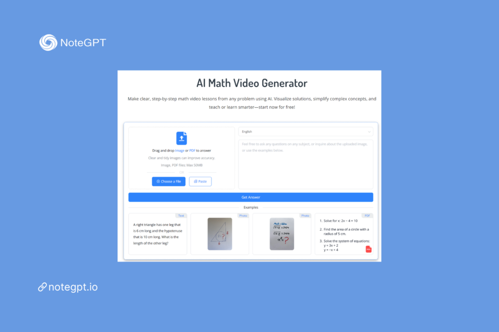 Step 1: Visit the AI Math Video Generator Platform