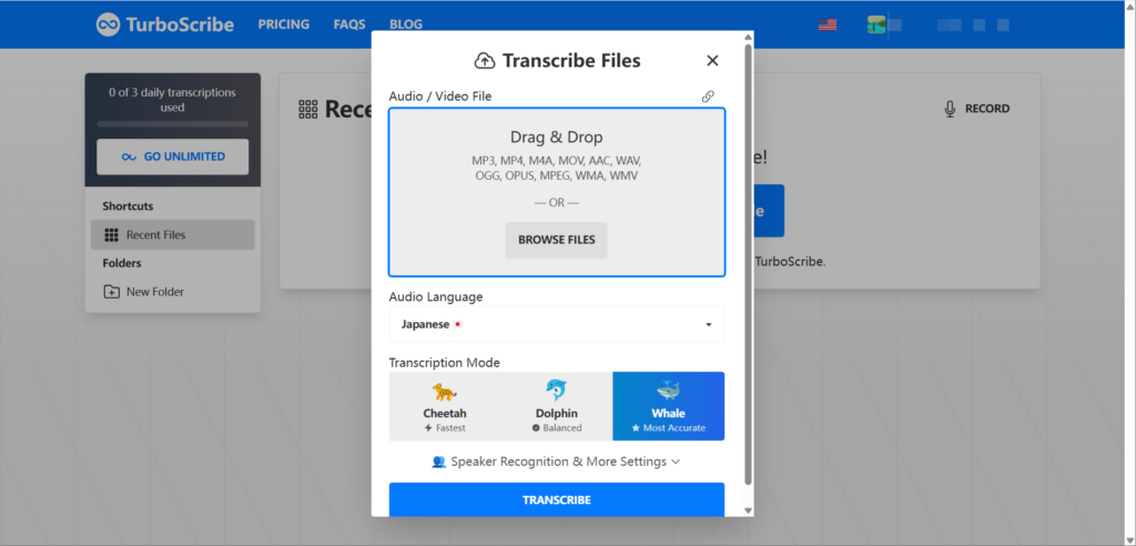 Turboscribe – Fast Transcription with Multiple Export Formats
