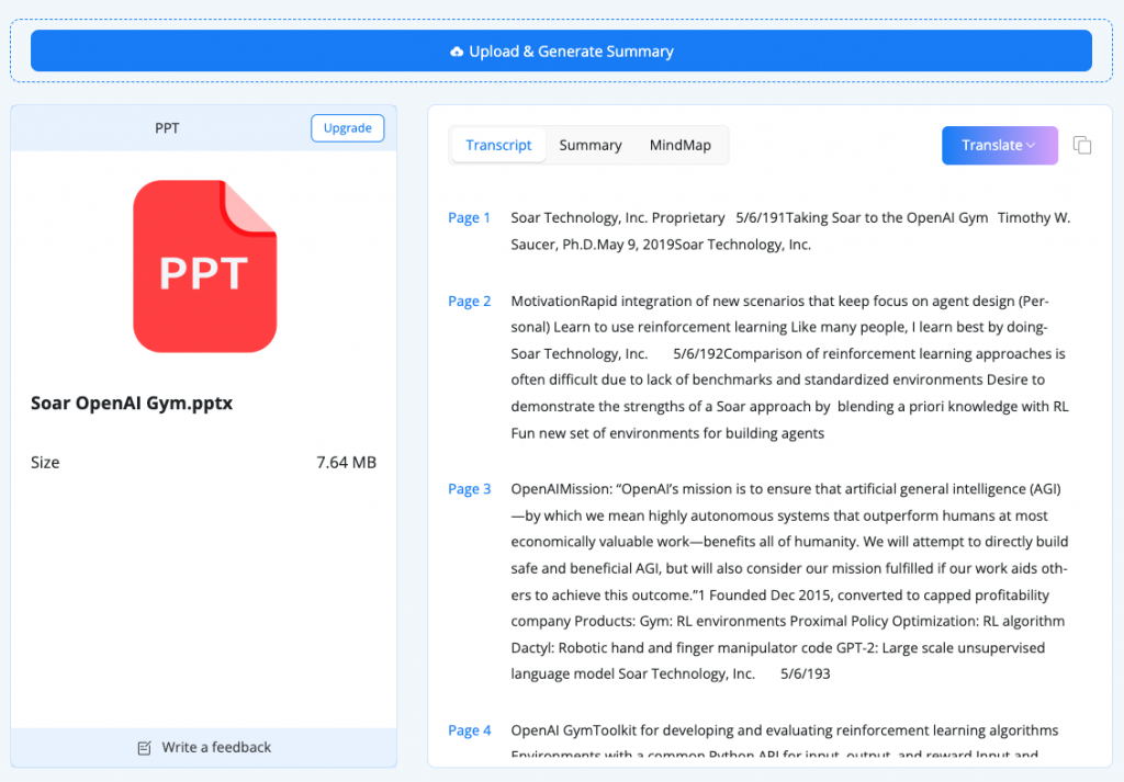 Want to convert PPT to text - NoteGPT