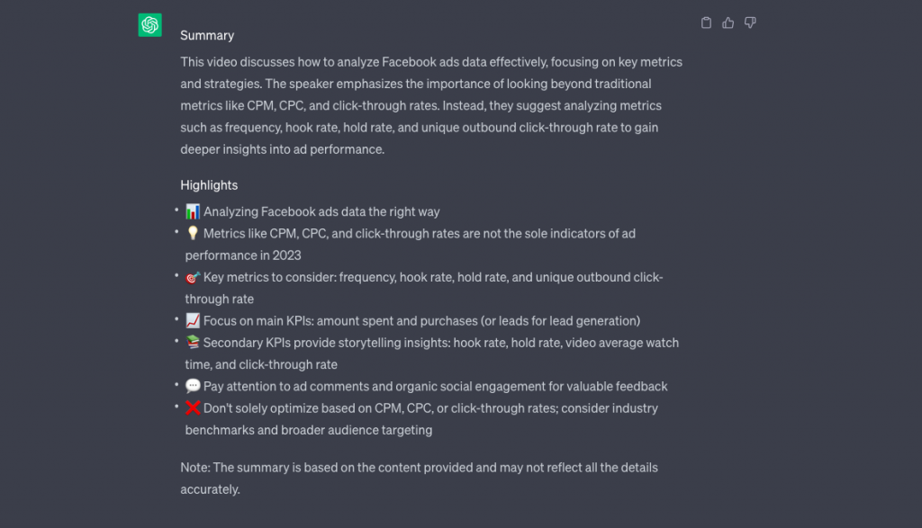generate a summary based on the provided content - NoteGPT