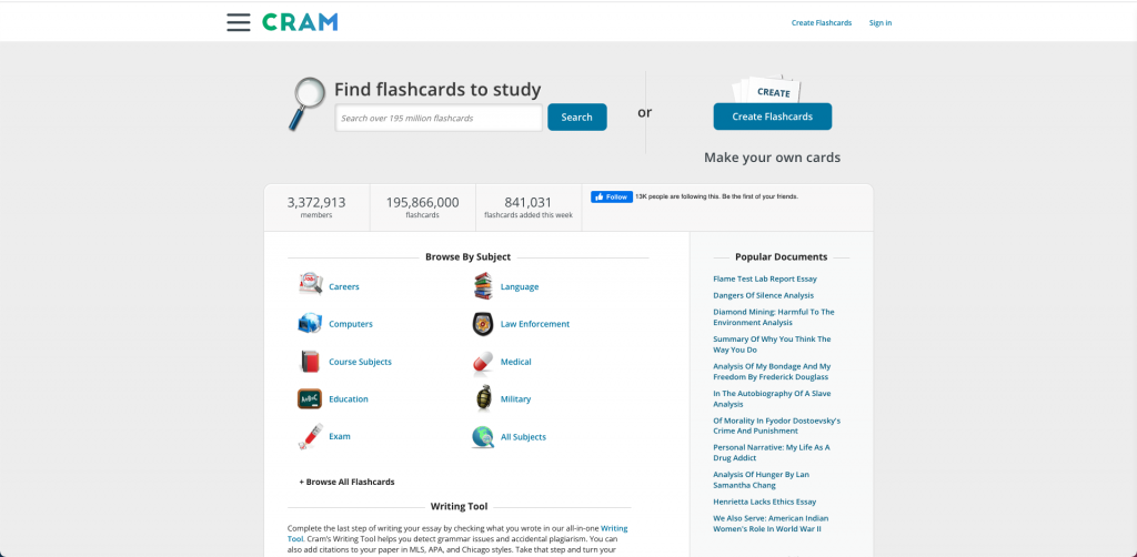 Cram.com: Create and Share Online Flashcards