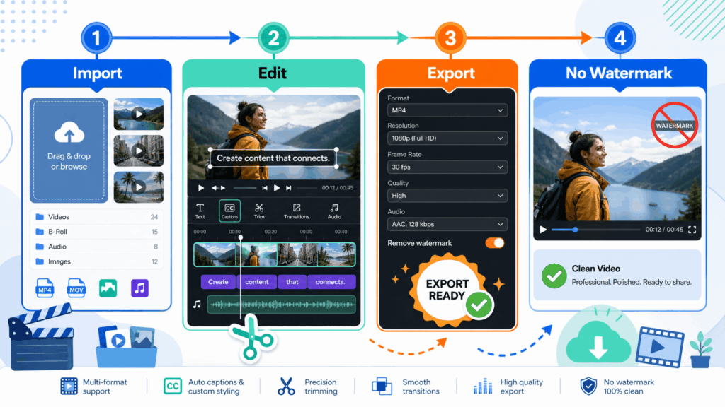free-video-editor-no-watermark-export-workflow