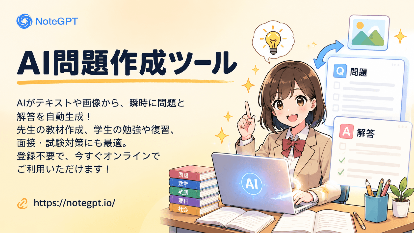 無料のAIツールで即座に問題を生成