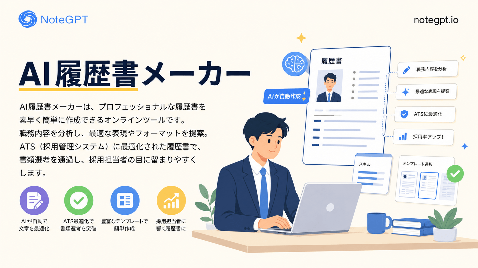 NoteGPT AI履歴書メーカーとは?