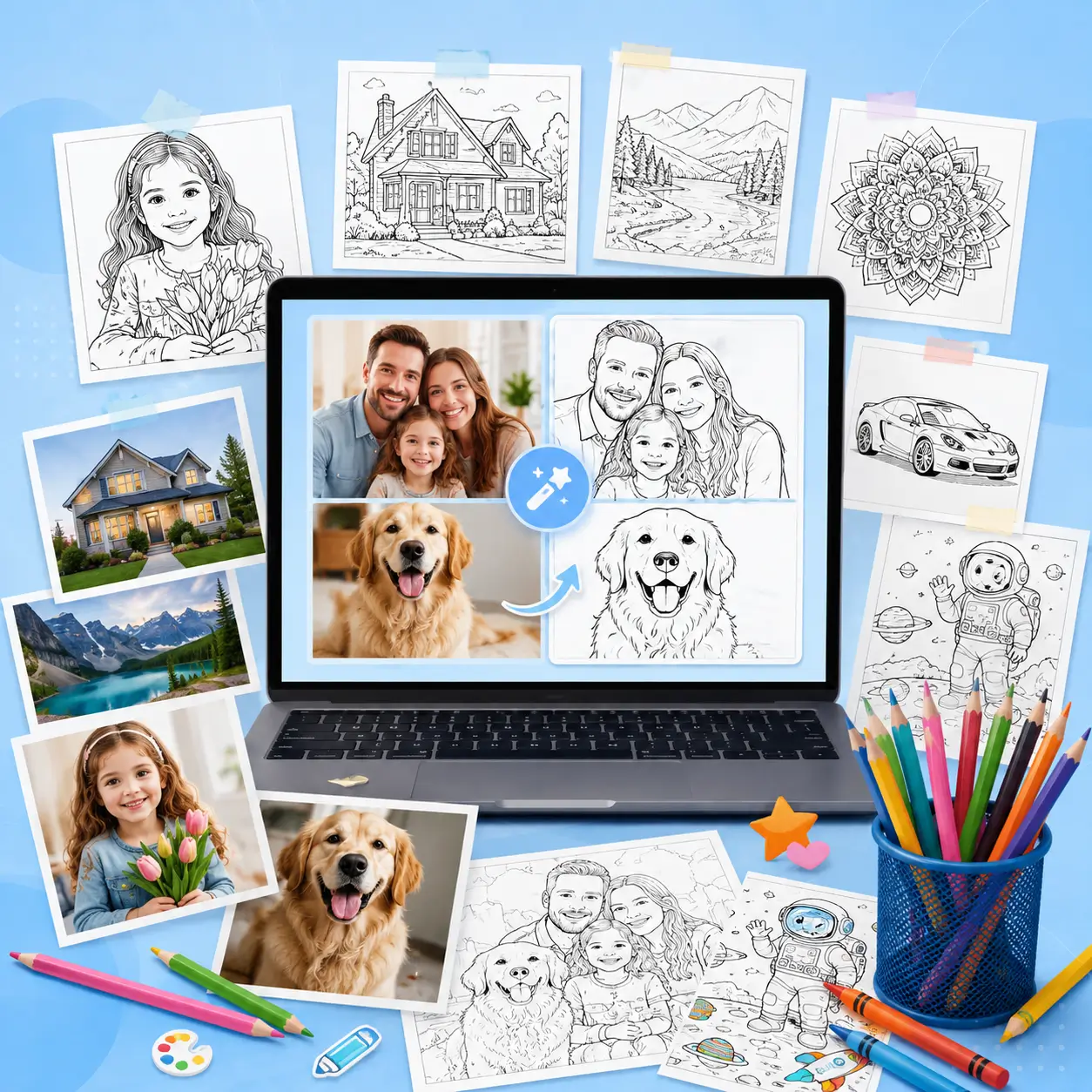 Tired of Generic Coloring Pages That Don’t Look Like Your Photos?