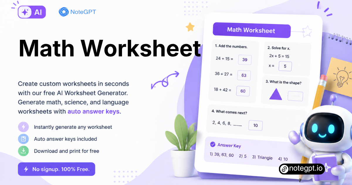 AI Math Worksheet Generator