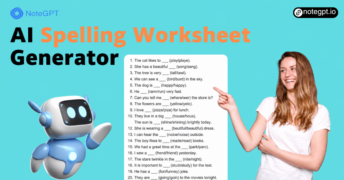 AI Spelling Worksheet Generator