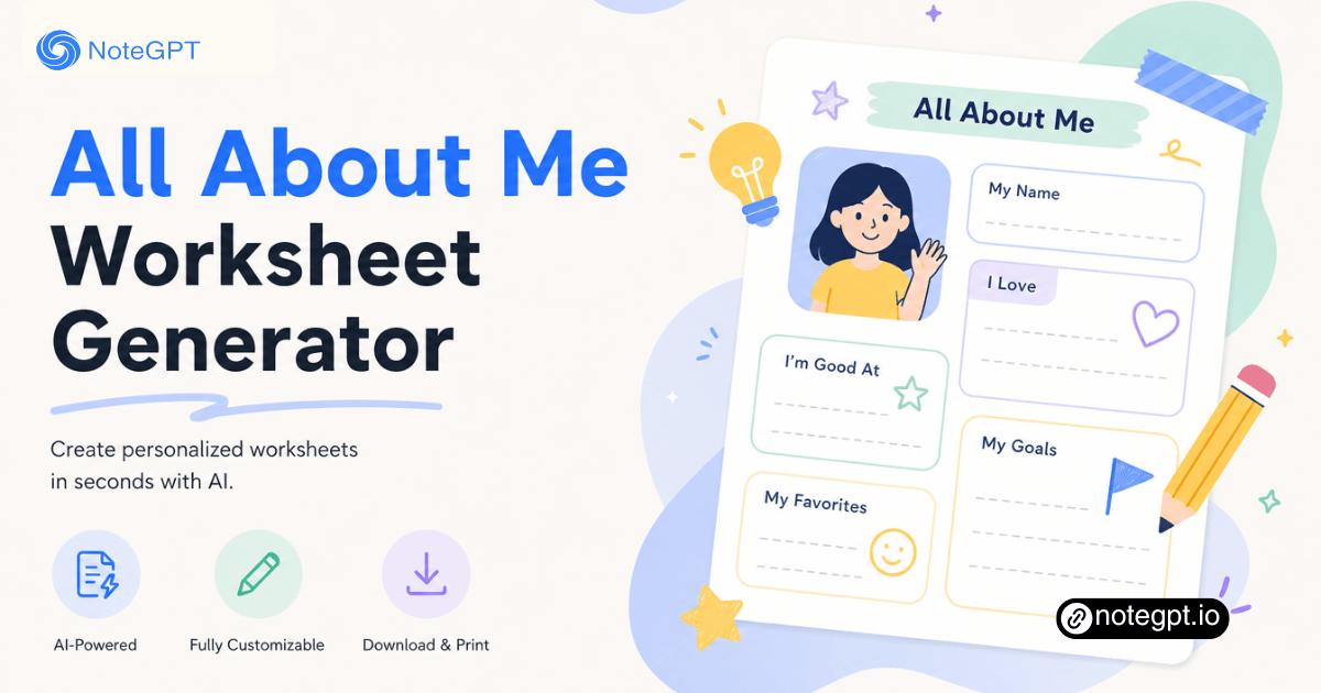 All About Me Worksheet Generator – Free Printable PDF Templates