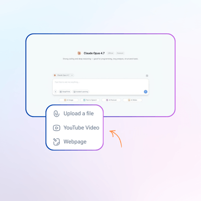 Step 1: Ask with text, files, or images