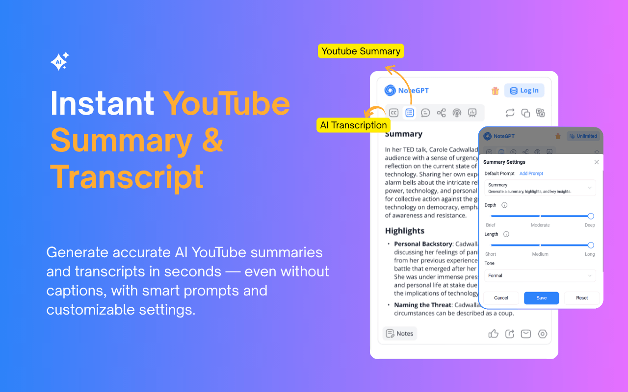 YouTube Summary with ChatGPT & Notes