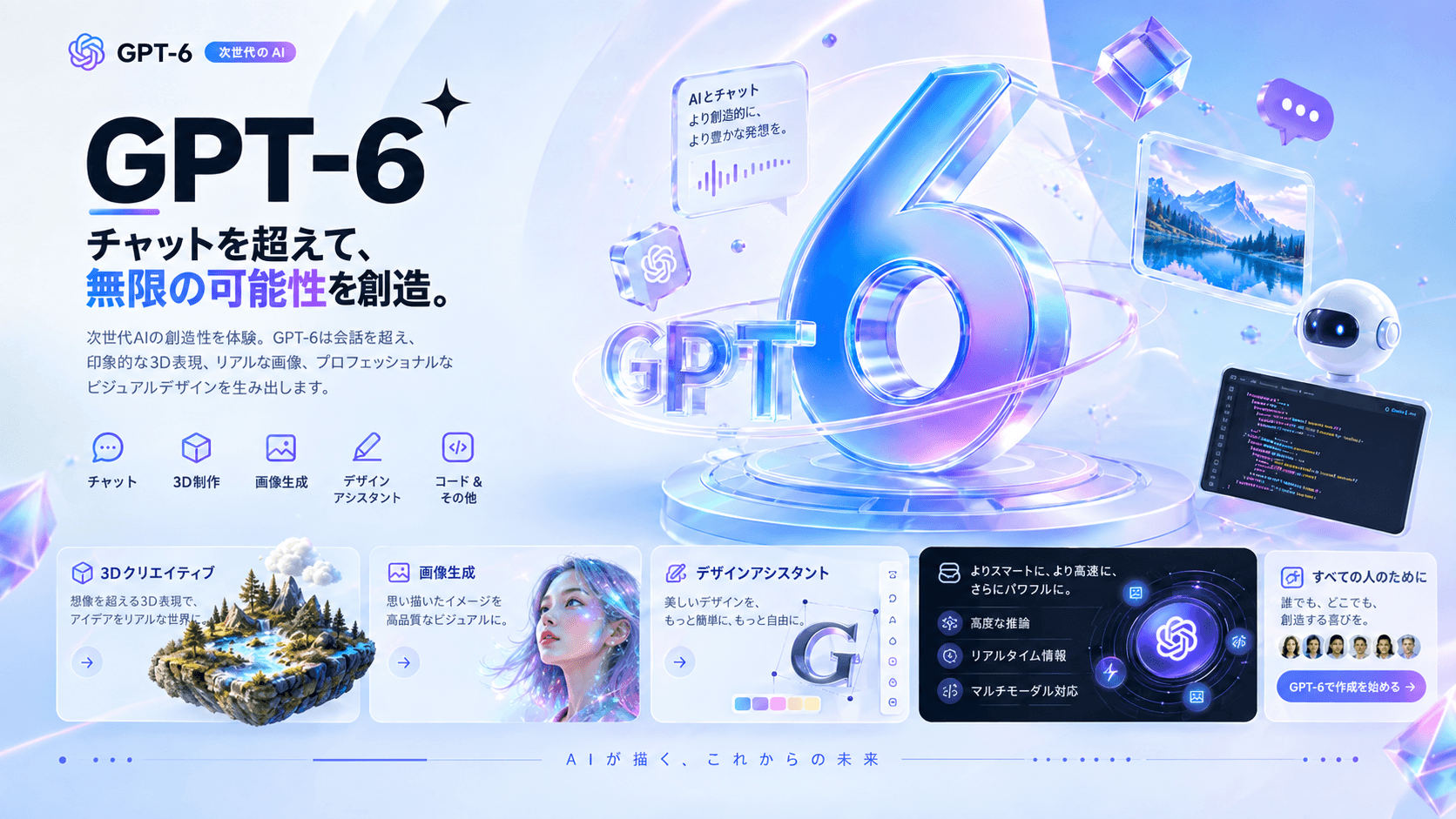 GPT-6 - チャットを超える、3Dビジュアルをオンラインで生成