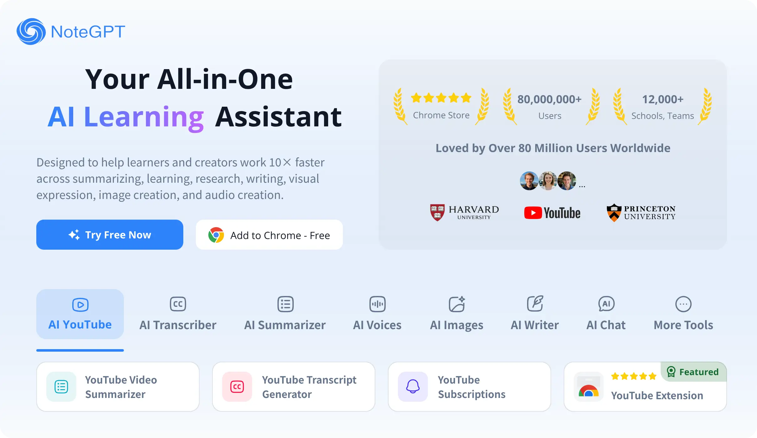 NoteGPT - Your All-in-One AI Learning Assistant. Summarize, Chat & Write – Fast & Free.