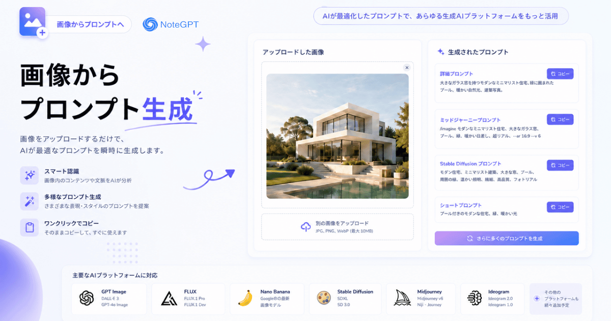 画像からプロンプト生成 - 無料AI逆引きプロンプトツール