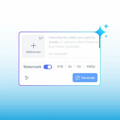 Describe your product in the video creation interface