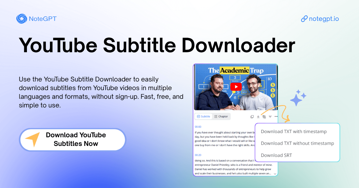 Easily Download YouTube Subtitle in Seconds!